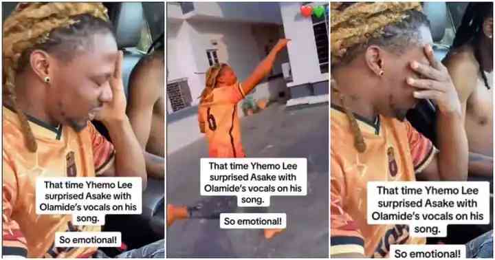 Netizen's react to the viral old clip of Asake crying when he heard Olamide's version on his song | MirrorLog