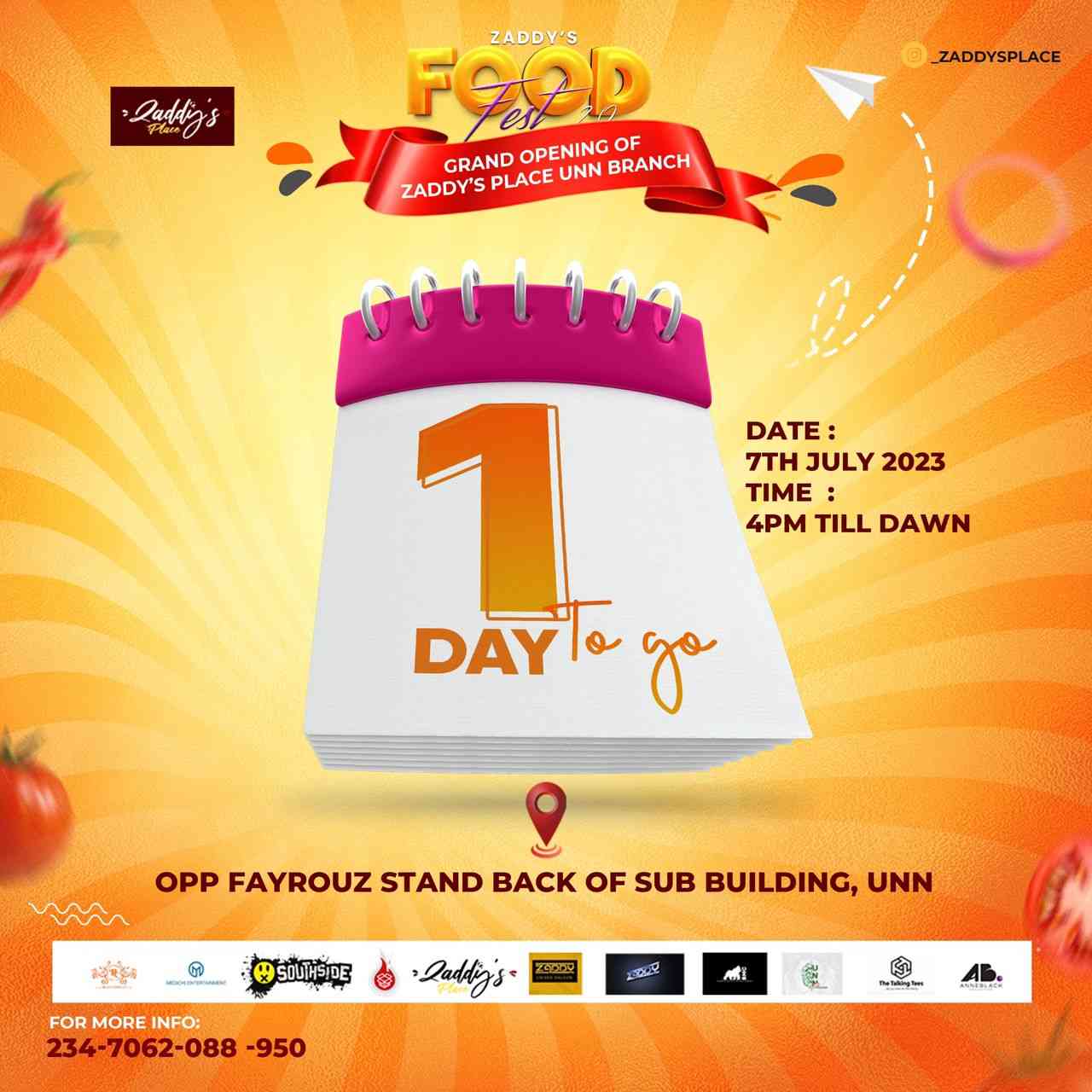 Zaddy's Food Fest is tomorrow!😍 Don't miss it if you're in Nsukka. | MirrorLog