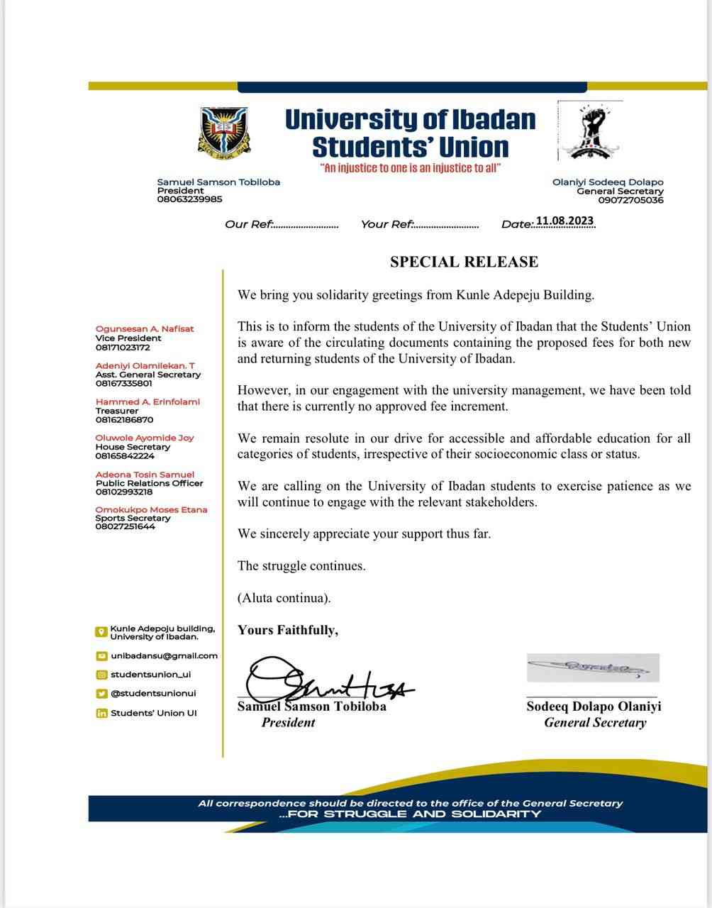 Official update on school fees | MirrorLog