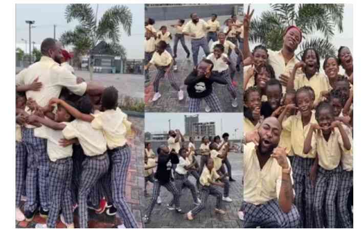 Davido spots uniform with popular dancing kids for ‘Feel’, melts hearts | MirrorLog