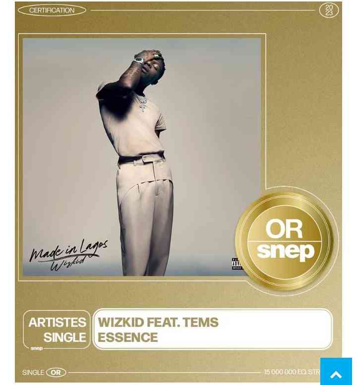 Wizkid’s ‘Essence’ Earns Gold Certification in France | MirrorLog