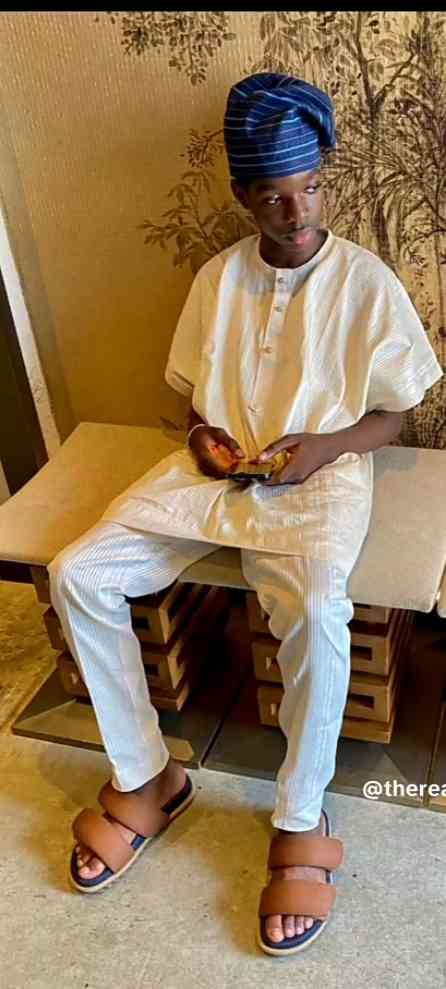 Wizkid’s Eldest Son, Boluwatife Slays In Native Outfit As He Goes On Food Date With Mum, Sola - MirrorLog
