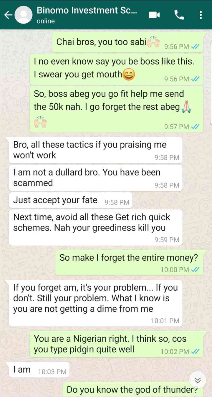 Man shares his experience on how he tried to get his money back from a Nigerian scammer (Full gist) - MirrorLog