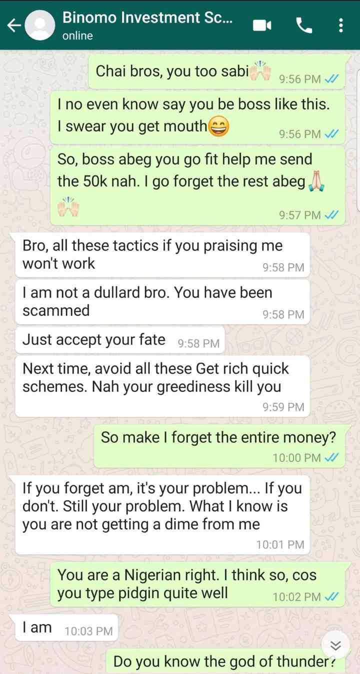 Man shares his experience on how he tried to get his money back from a Nigerian scammer (Full gist) | MirrorLog